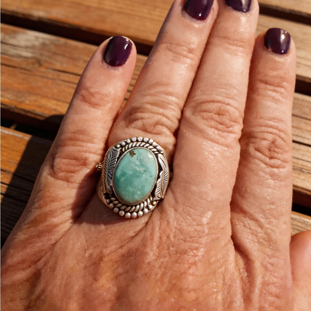 White Water Turquoise Sterling Silver Ring